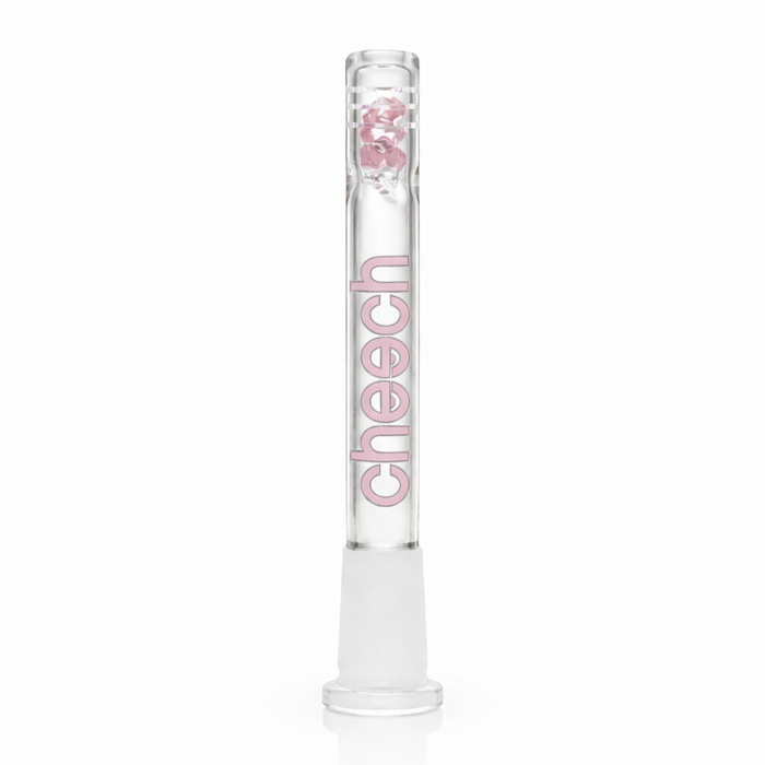 Cheech | 5.5" Diamond Downstems with Diffusion Cuts Downstem · Bowlstem Smoking Cat Distribution Pink