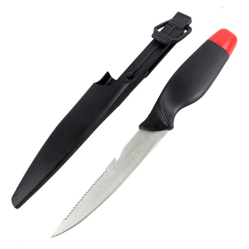 7.5″ Hunting Tactical Knife w/ Sheath Handle Red/Black C/O (9766) Fixed Blade Knife Canadian Distributor