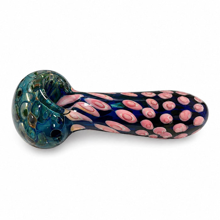 5" Blue Webwork Glass Hand Pipe