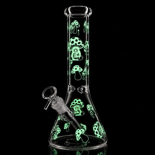 10" Glow-in-the-Dark Mushroom Beaker Bong