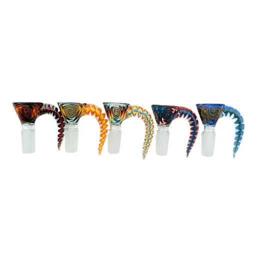 Medusa | Glass Bong Bowl with Swirl Horn – Assorted Colors Bowl · Popper Small Biz Distributors