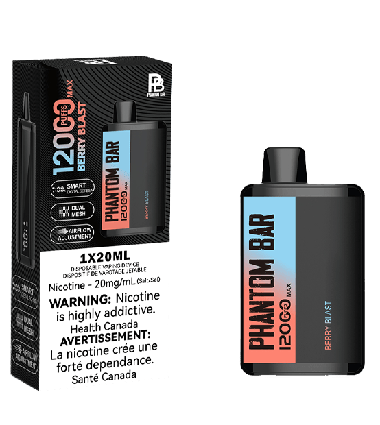 Phantom Bar | 12000 Puff LCD Disposable BOX OF 5 Disposable Vape RK Consulting Inc Berry Blast