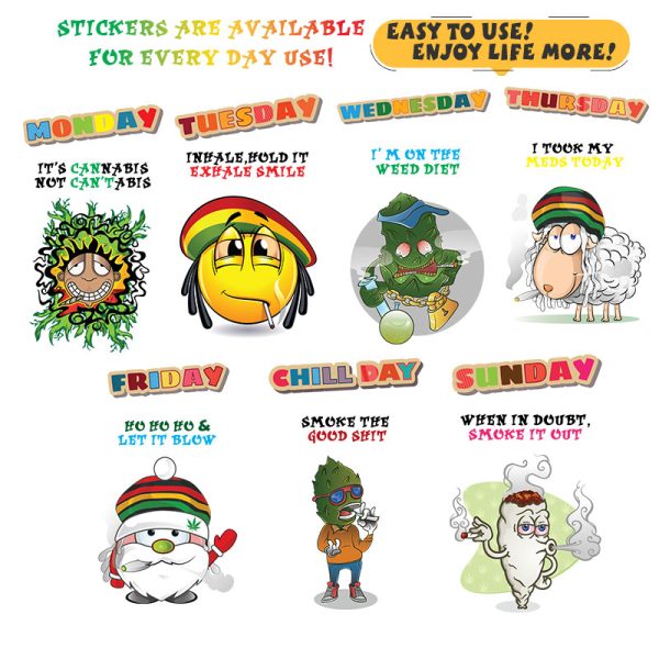 [6 Pack Bundle] 14" Exclusive License 7mm Glass Bong with Stickers [C1559]