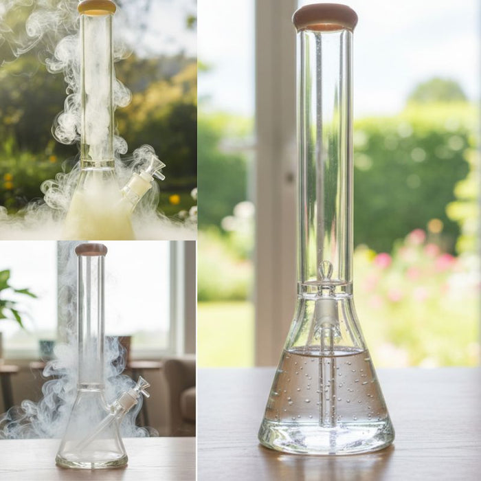 Xtreme | 16″ 7mm Classic Beaker Bong With Color Top (C2705) Glass Bong Canadian Distributor Jade yellow