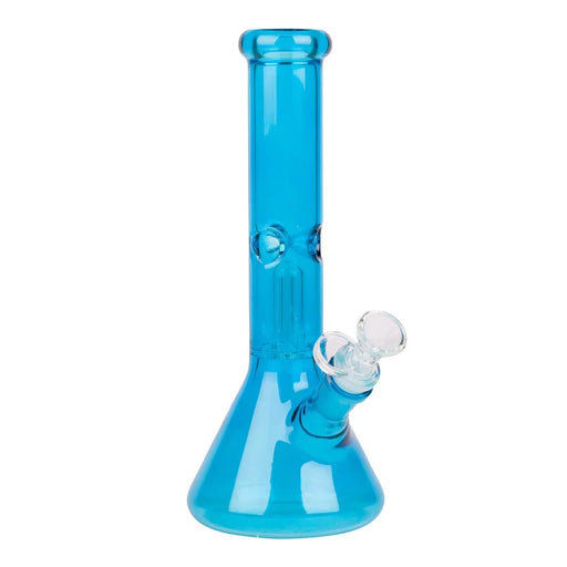 10" Neon Beaker Bong with Dome Perc Glass Bong Smoking Cat Distribution Blue