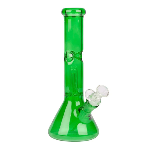 10" Neon Beaker Bong with Dome Perc Glass Bong Smoking Cat Distribution Dark Green