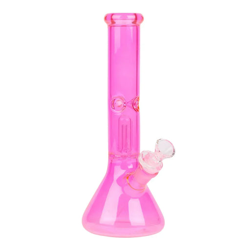 10" Neon Beaker Bong with Dome Perc Glass Bong Smoking Cat Distribution Pink