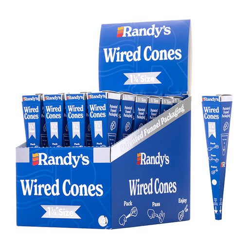 Randy's | Wired Cones 24-Pack-1 1/4 Size Pre-rolled Cone (Display Pack) ONE