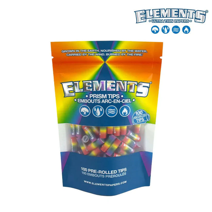Elements | Rainbow Prism Tips – Perforated 100 Tips per Bag