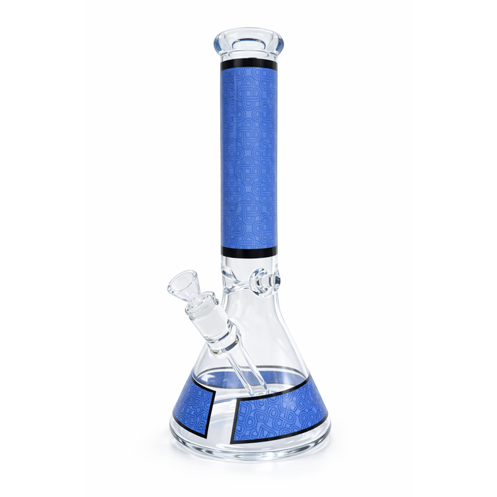 Infyniti | 14" Knot Print beaker 7 mm glass bong [GP1798BLU] Glass Bong ONE