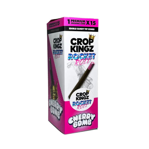 Crop Kingz | Rocket Rolls – Pre-Rolled Hemp Cones with Edible Candy Tip (15 Packs / Box) Leaf Wrap LEHIGH WHOLESALE CHERRY BOMB