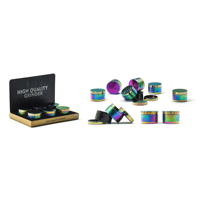 MST3017-Rainbow Finish Zinc-Alloy Grinder-12pcs/display Display Pack The MST