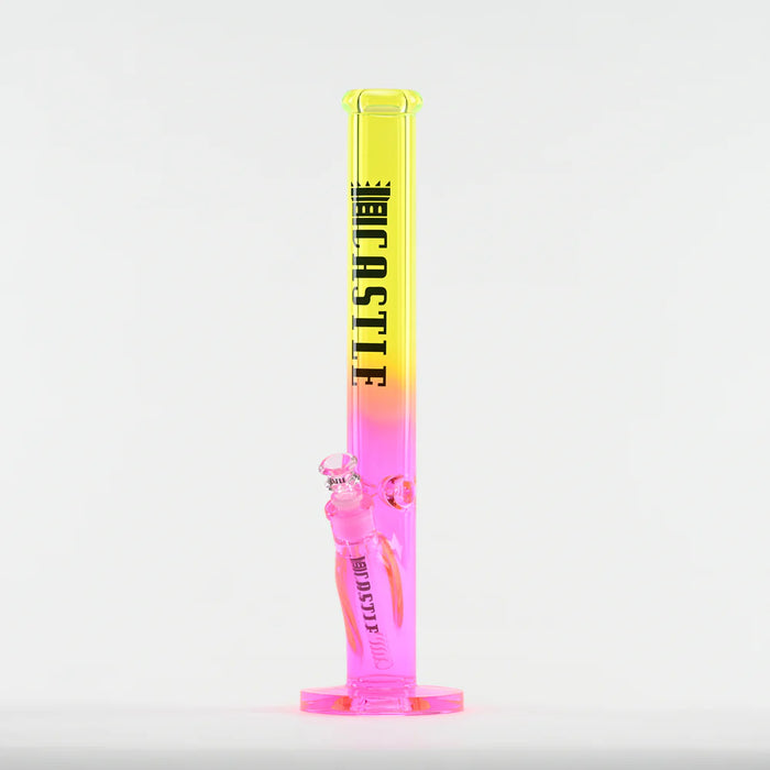 Castle Glassworks | 18" Straight Tube Glass Bong – C-003 (9mm Thick)