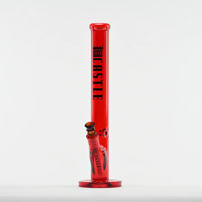 Castle Glassworks | 18" Straight Tube Glass Bong – C-003 (9mm Thick)