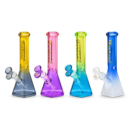 Fortune | 10" Dual-Tone Geometric Beaker Bong Glass Bong Fortune