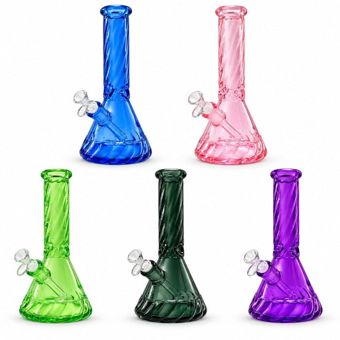 12.5" Diamond Cut Textured Beaker Bong – 7mm Glass Glass Bong Super Supplys Inc