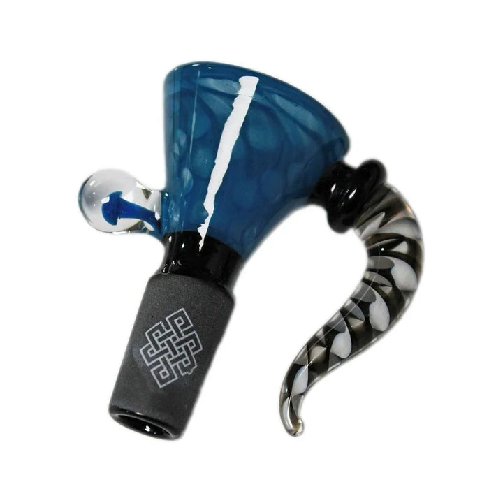 Karma | 14mm Honeycomb, Black Joint Glass Bowl (Purple) Bowl · Popper Maq Distributors kmgb016blu