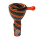 Karma | 14mm Reversal Ground Joint Glass Bowl (Rainbow) Bowl · Popper Maq Distributors Blue/Yellow