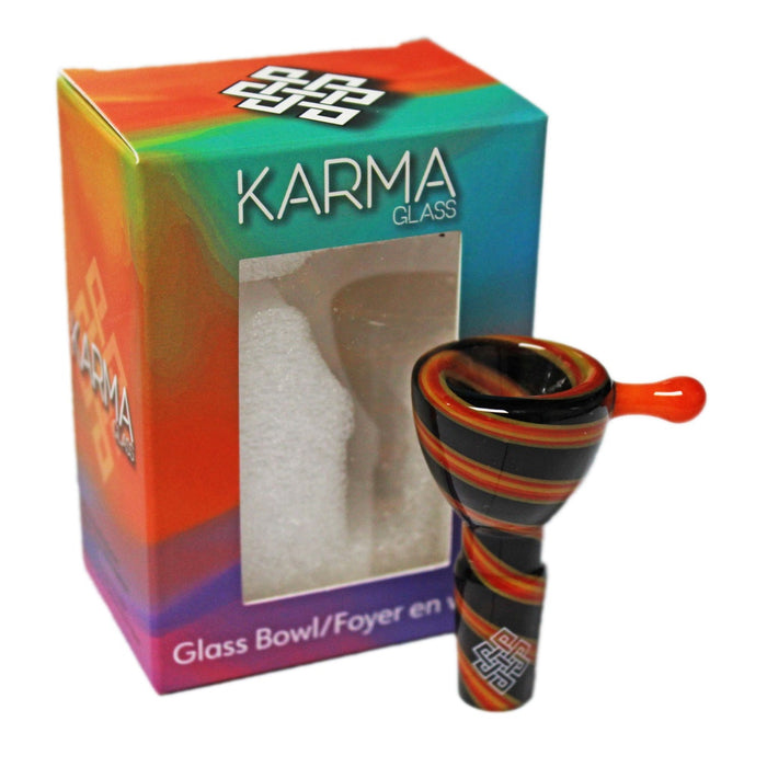 Karma | 14mm Reversal Ground Joint Glass Bowl (Rainbow) Bowl · Popper Maq Distributors