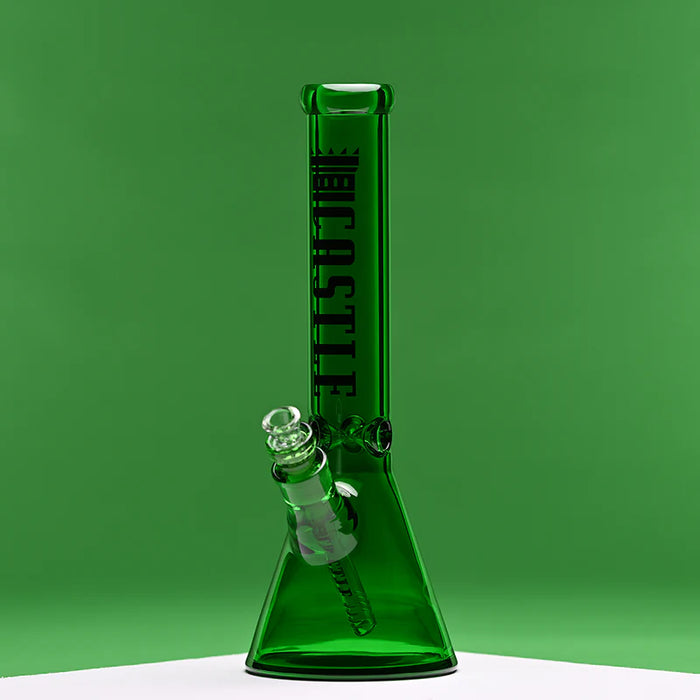 Castle Glassworks | 14" Electroplated Beaker [C-004] Glass Bong Castle Glassworks Green