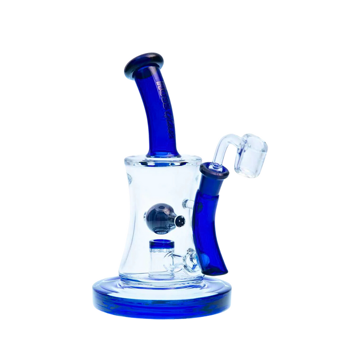 Hoss | 10" Hourglass Marble Rig [H509] Glass Rig Smoking Cat Distribution Blue