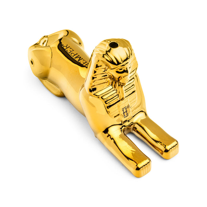 Hemper | 5" Ancient Egypt Hand Pipe – Sphinx Gold Edition [PP6062] Glass Pipe Smoking Cat Distribution