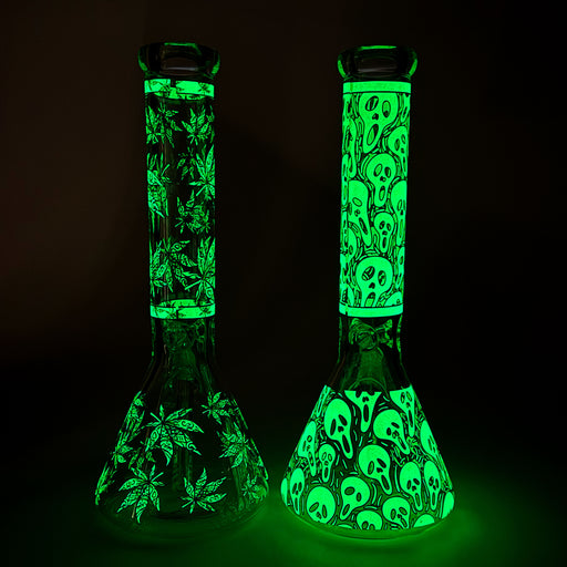 14″ Glow-in-the-Dark Glass Beaker Bong [C803x] Bongs Canadian Distributor