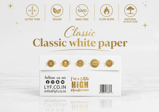 LYF Platinum | 15 Booklets - Bleached King Size Rolling Papers – Ultra-Thin Papers with Filters Tip, Tray & 510 papers King Size LYF Live Your Freedom Default Title
