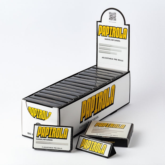 PAPIROLA Pre-rolled Telescopic Tubes - Adjustable Pre-rolled paper tubes Box