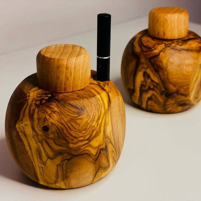 VOW | Olive Wood Apple Dugout/Smoker's Gift 1