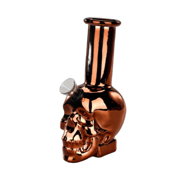 6″ Chrome Reaper Skull Edition Mini Glass Bong – Metallic Finish [JBLMIN-05-16]