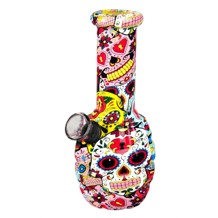 6″ PsySkull Art Glass Bong – Colorful Skull Design [JBLMIN-06]