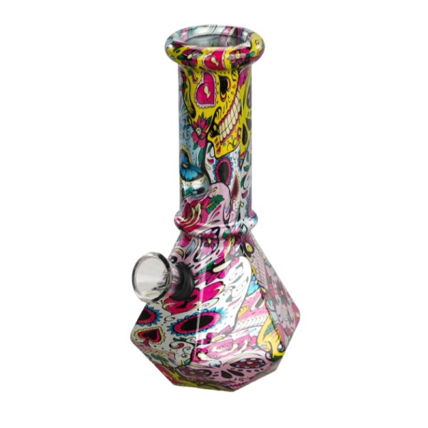 6″ Prism Hex Series Mini Glass Bong – Geometric Art Design [JBLMIN-09-5]