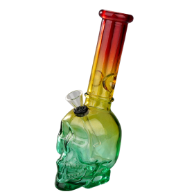 8″ Skull Glass Bong [JBLX-11-2] Glass Bong Canadian Distributor Green/Red