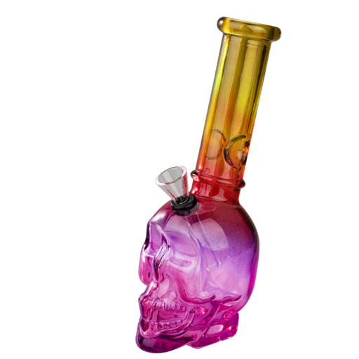 8″ Skull Glass Bong [JBLX-11-2] Glass Bong Canadian Distributor Pink/Red