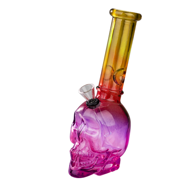 8″ Skull Glass Bong [JBLX-11-2] Glass Bong Canadian Distributor Pink/Red