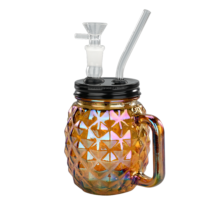 TOPPUFF® | 5” Pineapple Glass Bong-Surface Plating Colors [JTOP01.1003] Glass Bong Canadian Distributor Brown