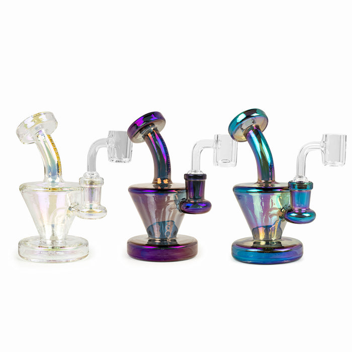 Red Eye Tek® | 5.5" Tall Metallic Terminator Finish Quantum Concentrate Rig Glass Rig West Coast Gifts