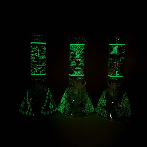8" Abstract Art Design Glass Beaker Bong Glass Bong 777 Smoke