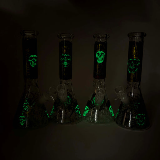 10" King Of Death Design Glass Beaker Bong Glass Bong 777 Smoke
