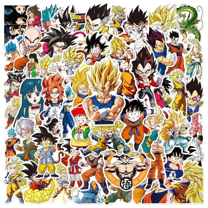 50pcs Assorted Anime Design Stickers Collectable Items Every Weekend Dragon Ball_C