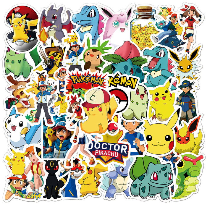 50pcs Assorted Anime Design Stickers Collectable Items Every Weekend Pokemon_B