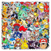 50pcs Assorted Anime Design Stickers Collectable Items Every Weekend Pokemon_A