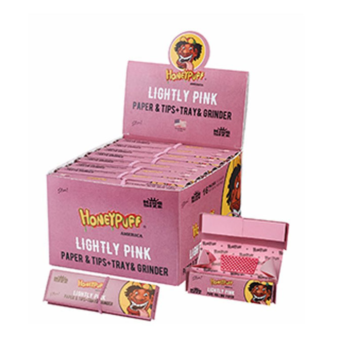 Honey Puff | Rolling Kit – Lightly Pink King Size Kit (16 Packs/Display) [P1183-04] ROLLING PAPER Canadian Distributor