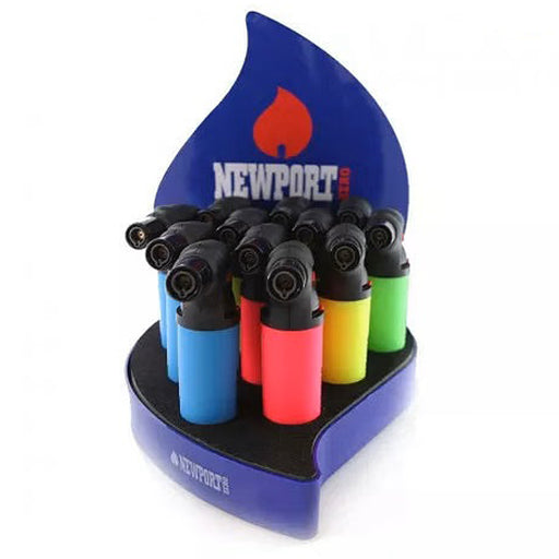 Newport Zero | Single Neon Torch Display of 12 Lighters NIBO Distribution