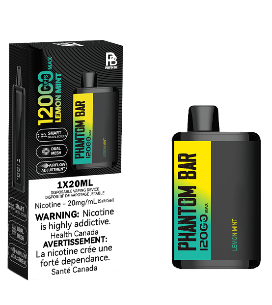 Phantom Bar | 12000 Puff LCD Disposable BOX OF 5 Disposable Vape RK Consulting Inc Lemon Mint
