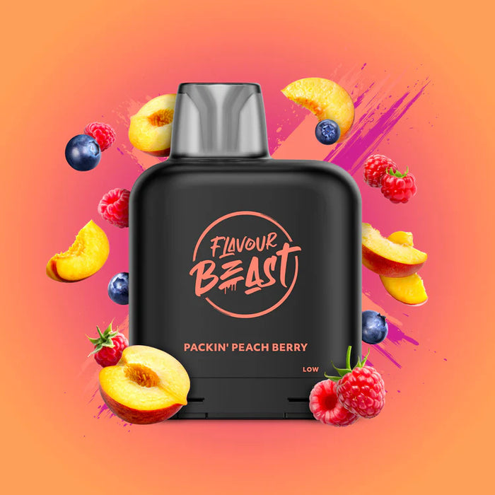 FLAVOUR BEAST | Level X Beast Pod Box of 6 Federal Excise Tax ONE Packin' Peach Berry