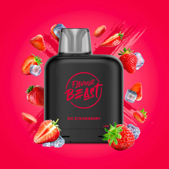 FLAVOUR BEAST | Level X Beast Pod Box of 6 Federal Excise Tax ONE Sic Strawberry Iced