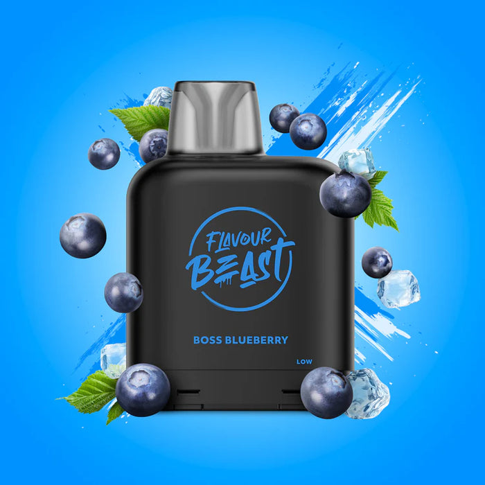 FLAVOUR BEAST | Level X Beast Pod Box of 6 Federal Excise Tax ONE Boss Blueberry Iced