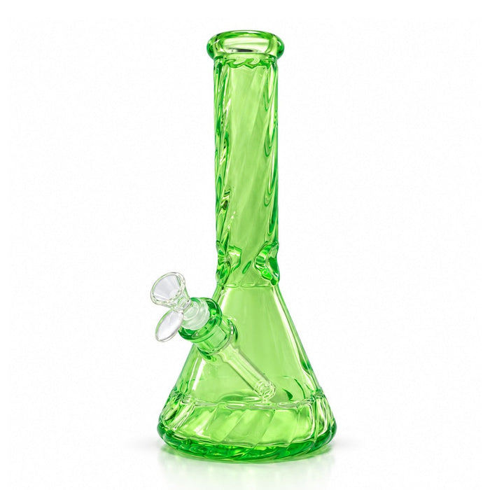 12.5" Diamond Cut Textured Beaker Bong – 7mm Glass Glass Bong Super Supplys Inc Green